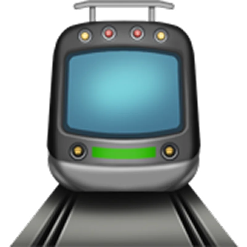 Front-Facing Gray Train on Tracks Free PNG