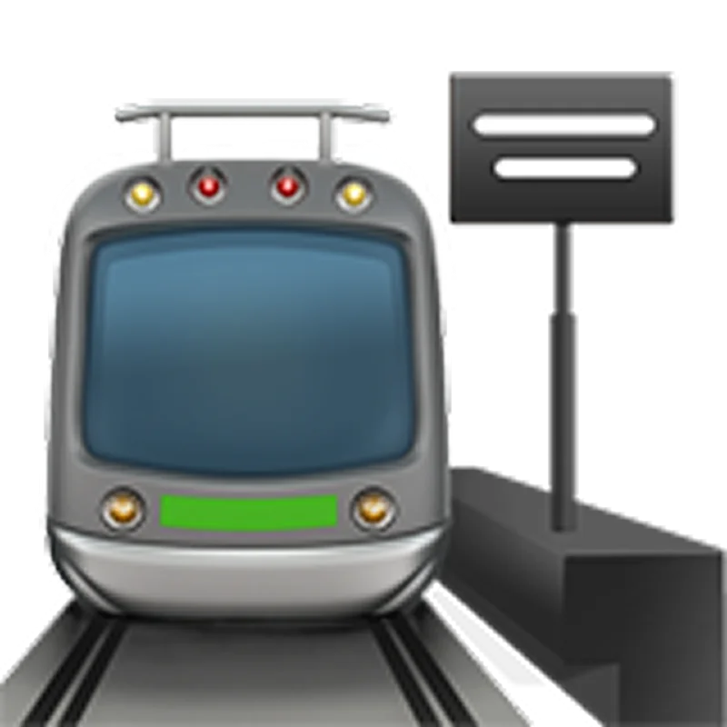 Front-Facing Commuter Train at a Platform - Free PNG