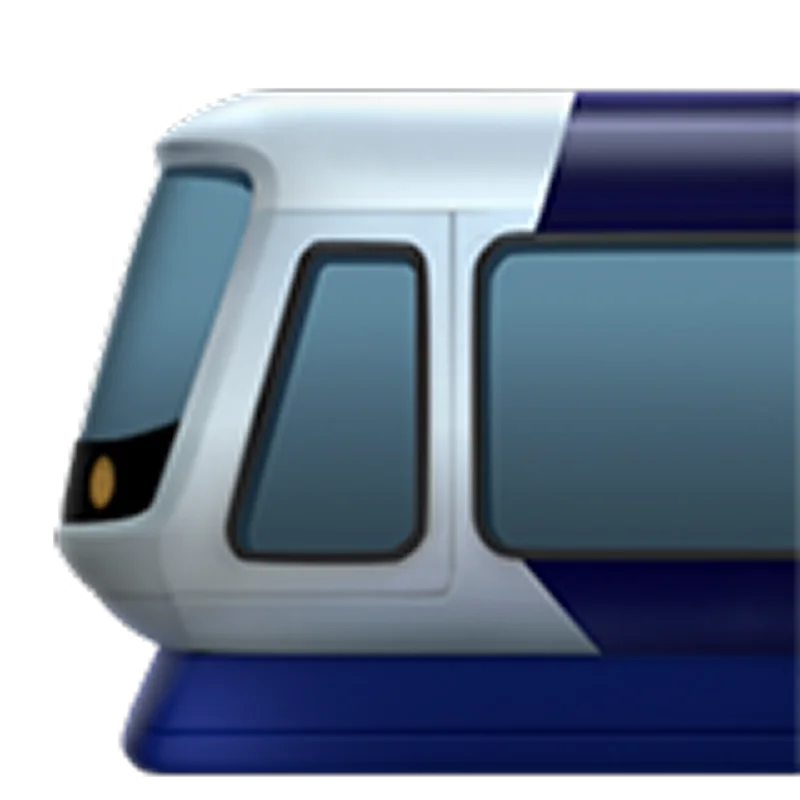 Blue and White Passenger Train Front Free PNG