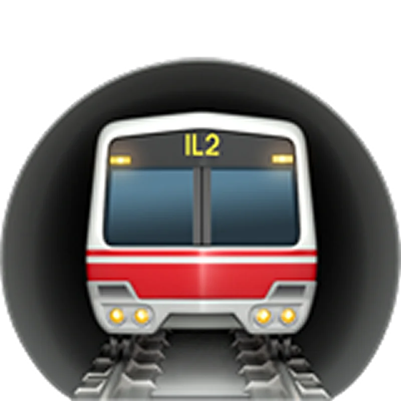 Red Metro Train in Tunnel Free PNG
