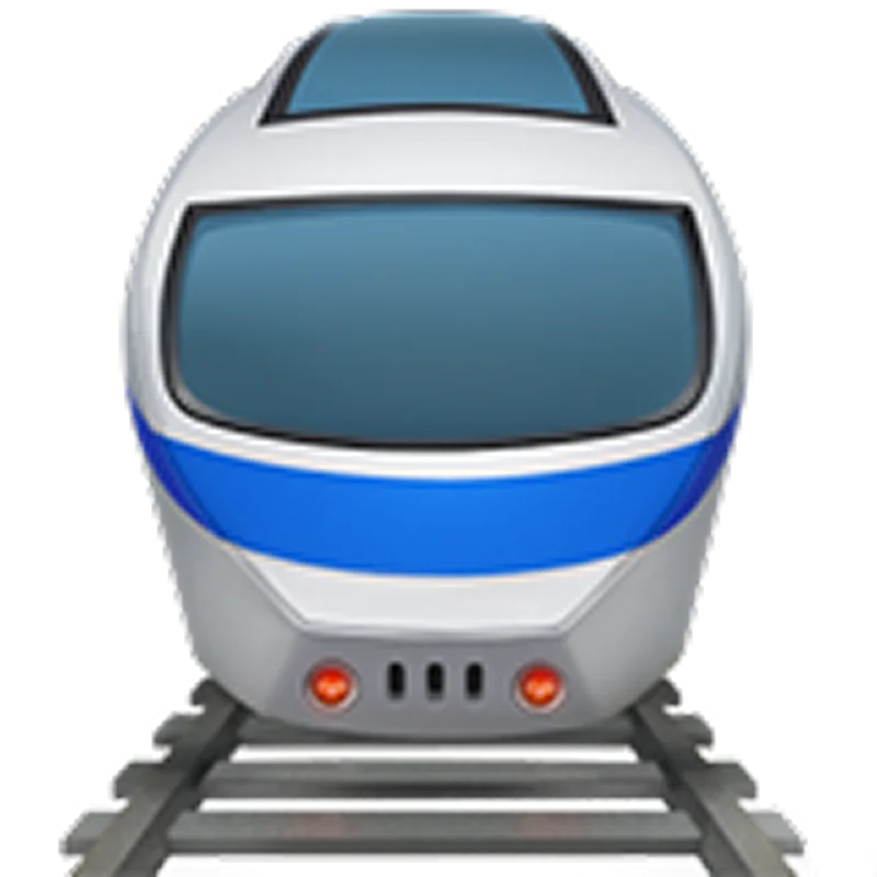 Silver and Blue Passenger Train Icon – Free PNG