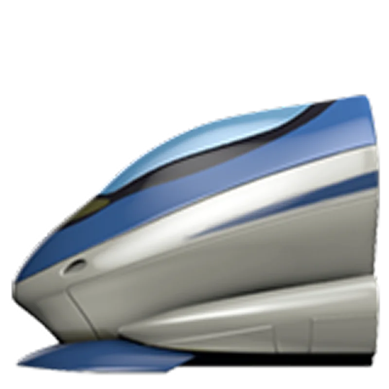 Blue and Silver High-Speed Train Nose Free PNG