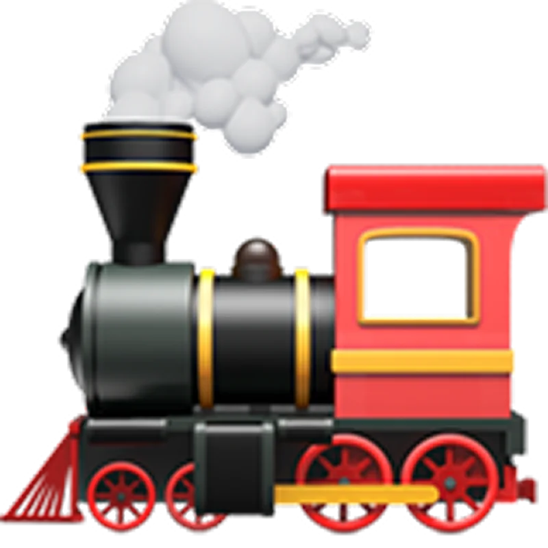 Red Steam Locomotive with Smoke Free PNG