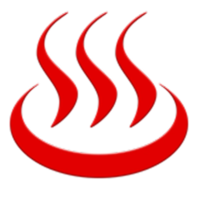Red Steam Emblem with Three Rising Curves - Free PNG