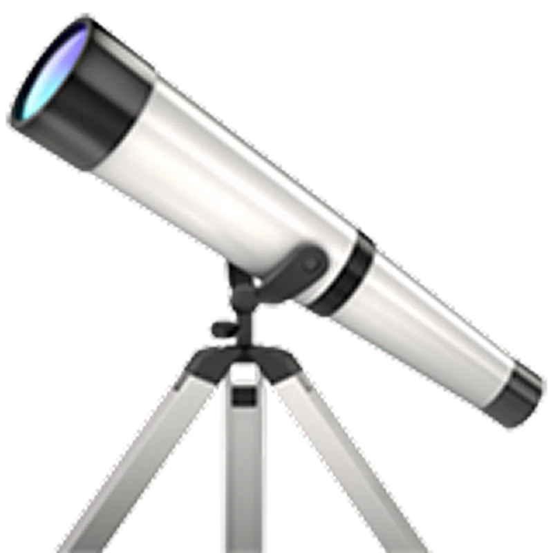 Silver Telescope on Tripod Free PNG