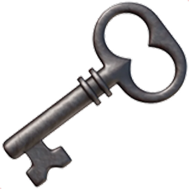 Vintage Dark Metal Key Free PNG