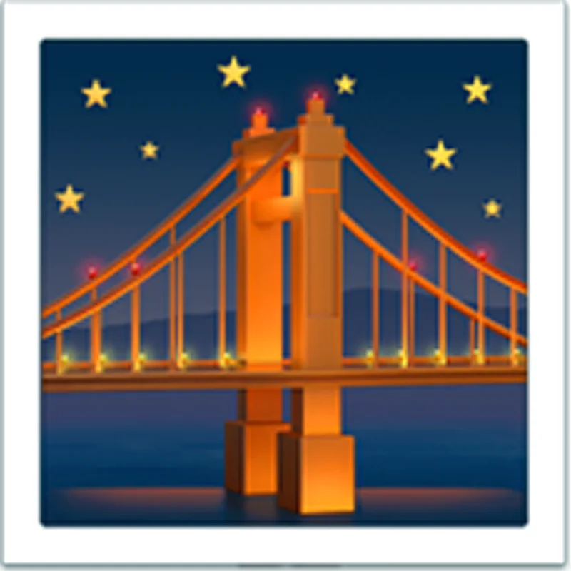 Glowing Suspension Bridge at Night - Free PNG