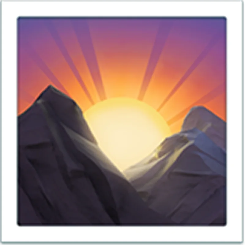 Sunrise Over Mountain Peaks Illustration Free PNG