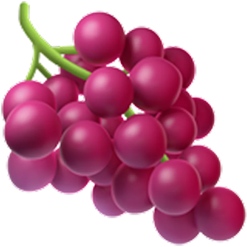 Glossy Purple Grapes on Green Vine - Free PNG
