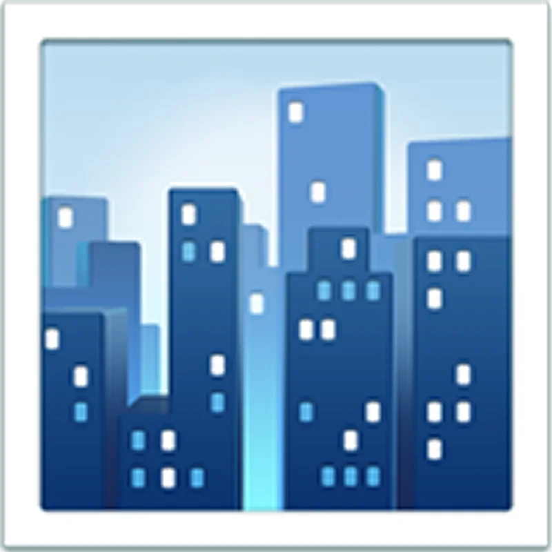 Blue City Skyline Icon Free PNG