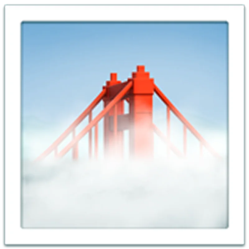 Red Suspension Bridge Emerging Through Fog – Free PNG