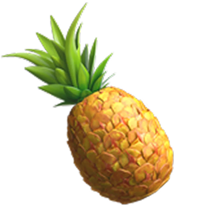 Golden Pineapple with Green Crown Free PNG