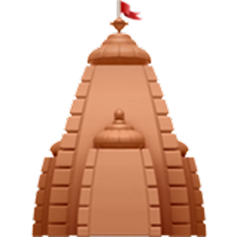 Terracotta Hindu Temple with Red Flag Free PNG