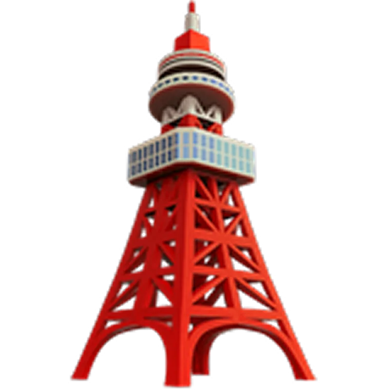 Red Tokyo Tower Landmark Illustration Free PNG