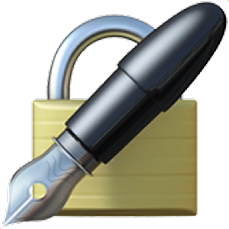 Fountain Pen and Gold Padlock Free PNG