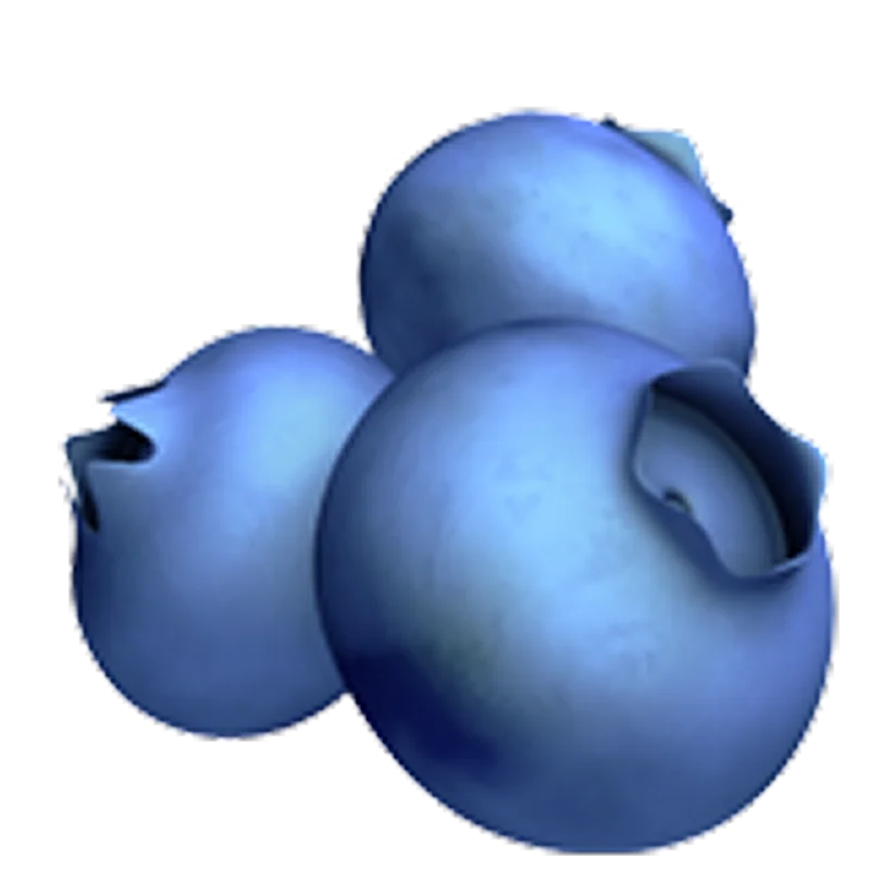 Three Glossy Blueberries Illustration | Free PNG