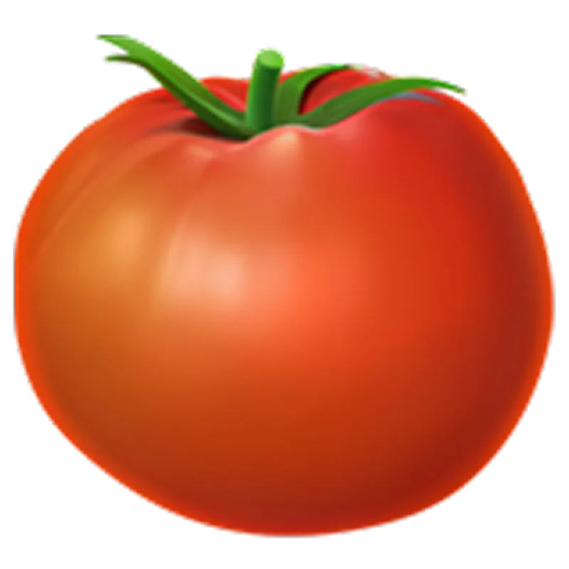 Glossy Red Tomato with Green Stem Free PNG