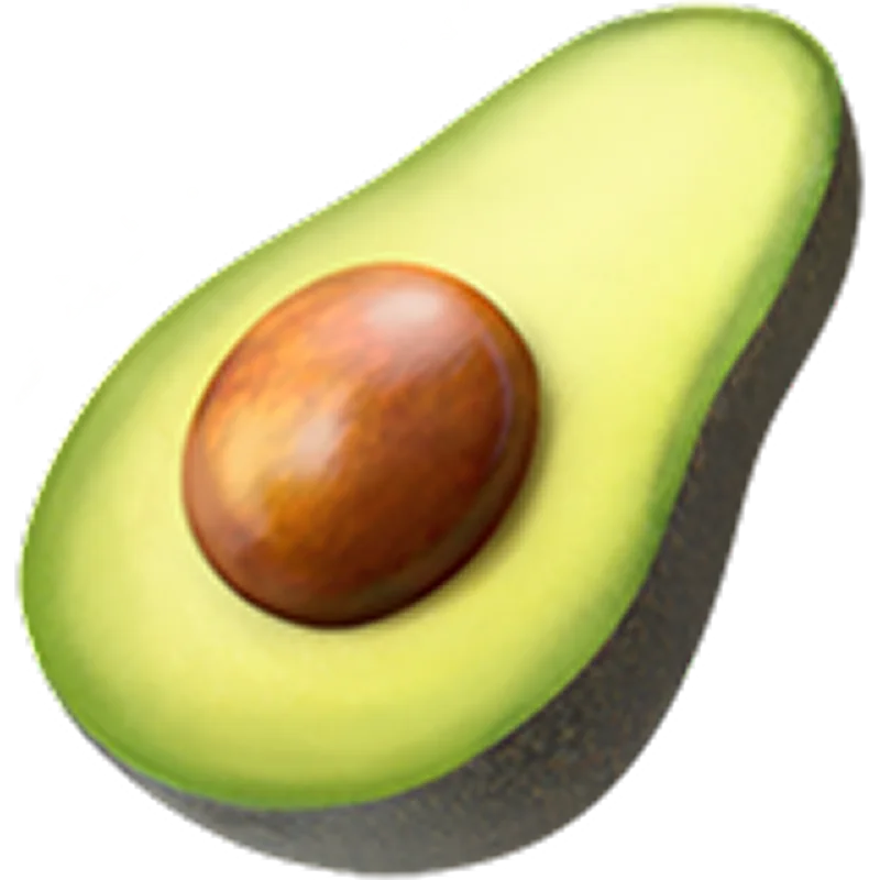 Glossy Halved Avocado with Brown Pit Free PNG