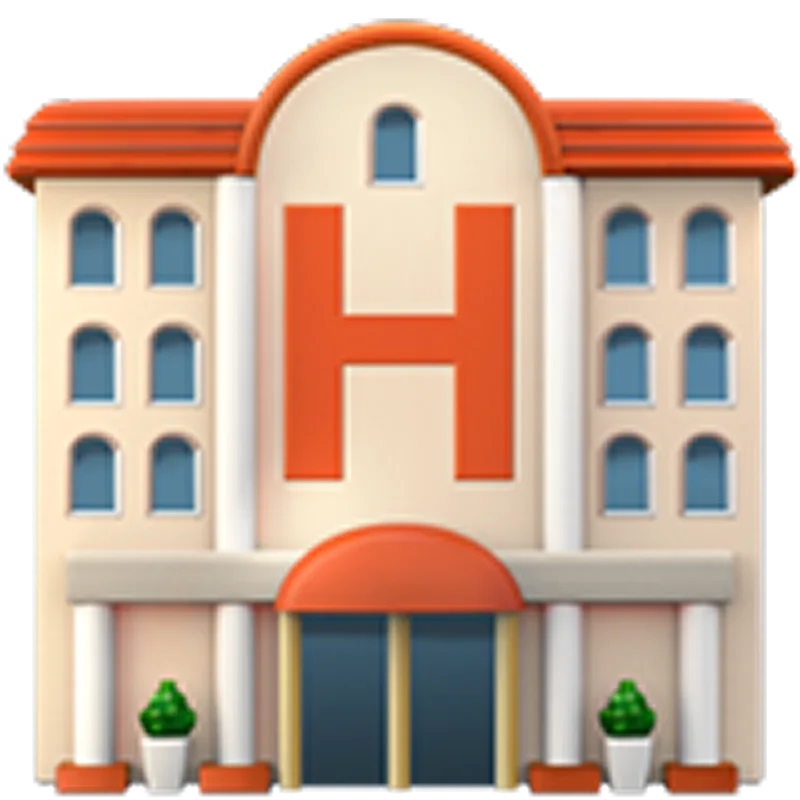 Stylized Hospital Building Icon Free PNG