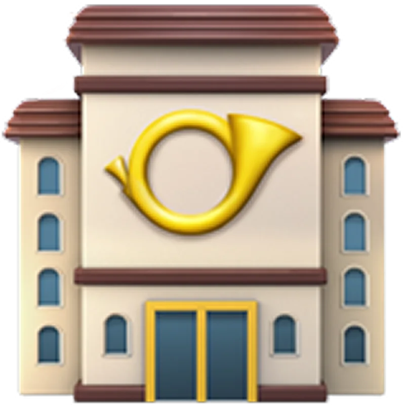 Music Building with Golden Horn Emblem Free PNG