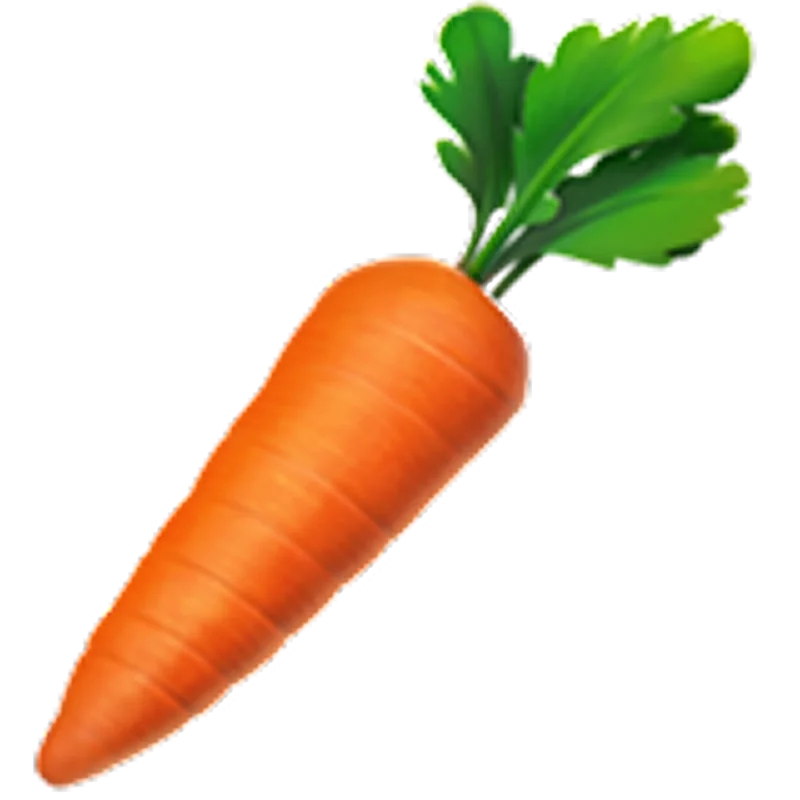 Glossy Orange Carrot with Green Leaves Free PNG