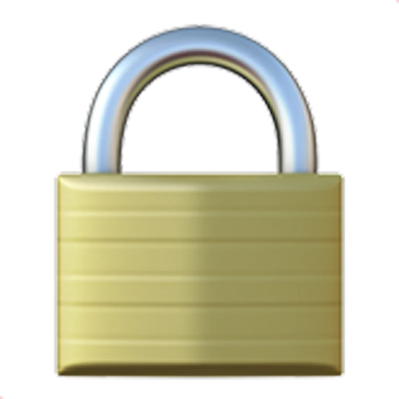 Gold Padlock Icon with Silver Shackle Free PNG
