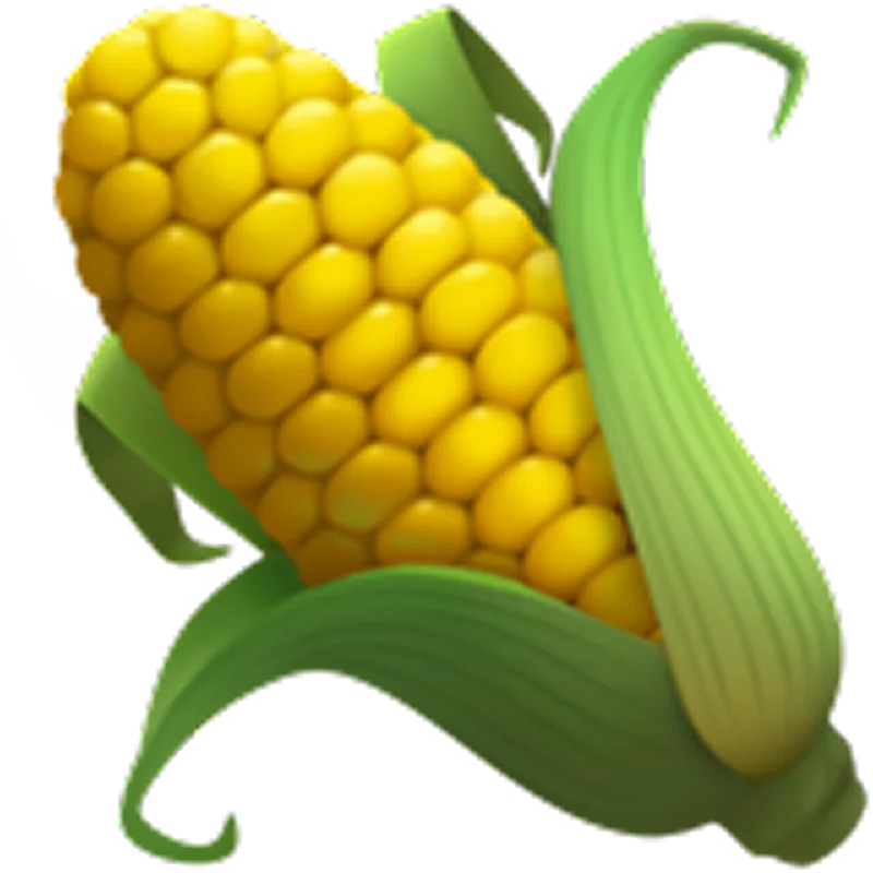 3D Cartoon Corn on the Cob with Green Husks Free PNG