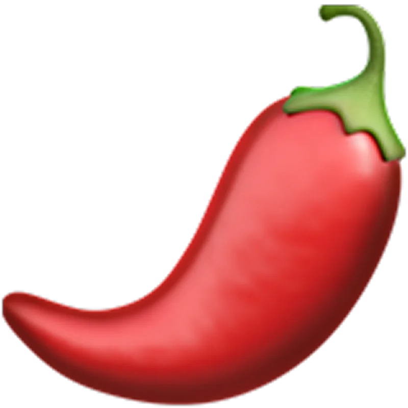 Glossy Red Chili Pepper Emoji Free PNG