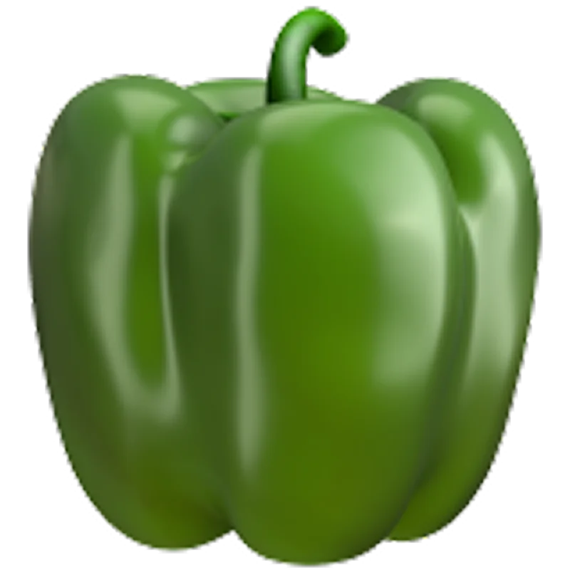 Glossy Green Bell Pepper Illustration Free PNG