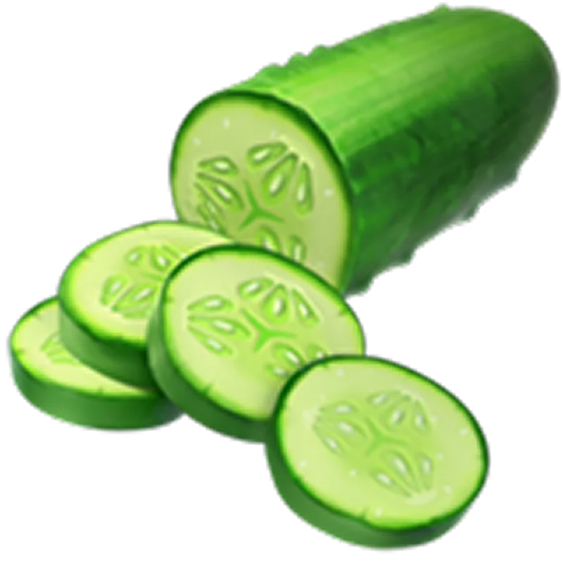 Fresh Green Cucumber and Slices Free PNG