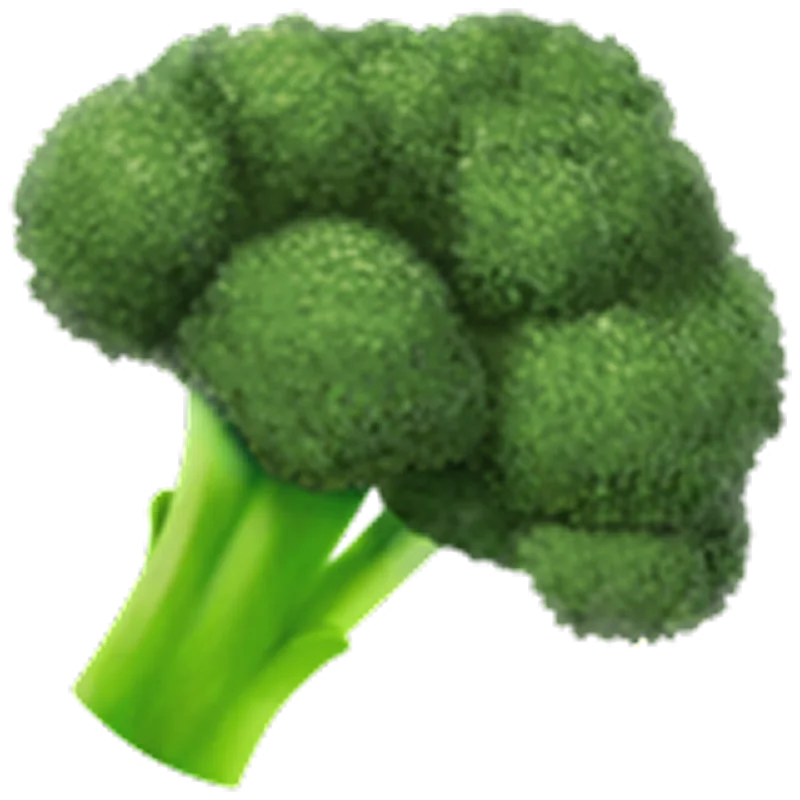 Green Broccoli Floret with Stem Free PNG