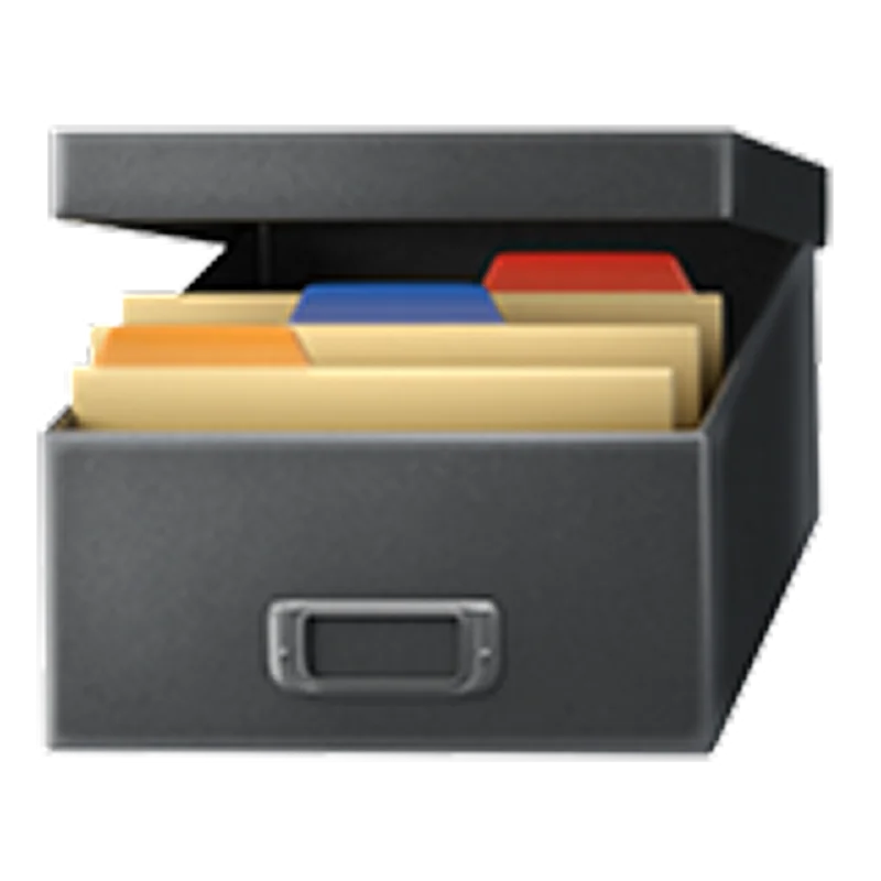 Open File Box with Colorful Folders Free PNG