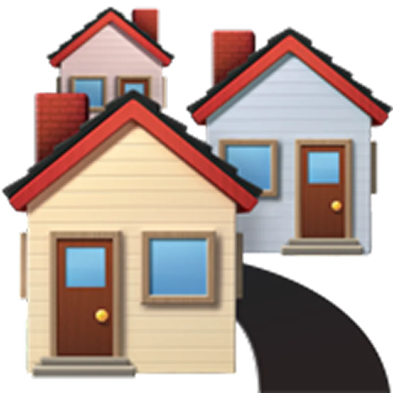 Three Cartoon Houses Free PNG