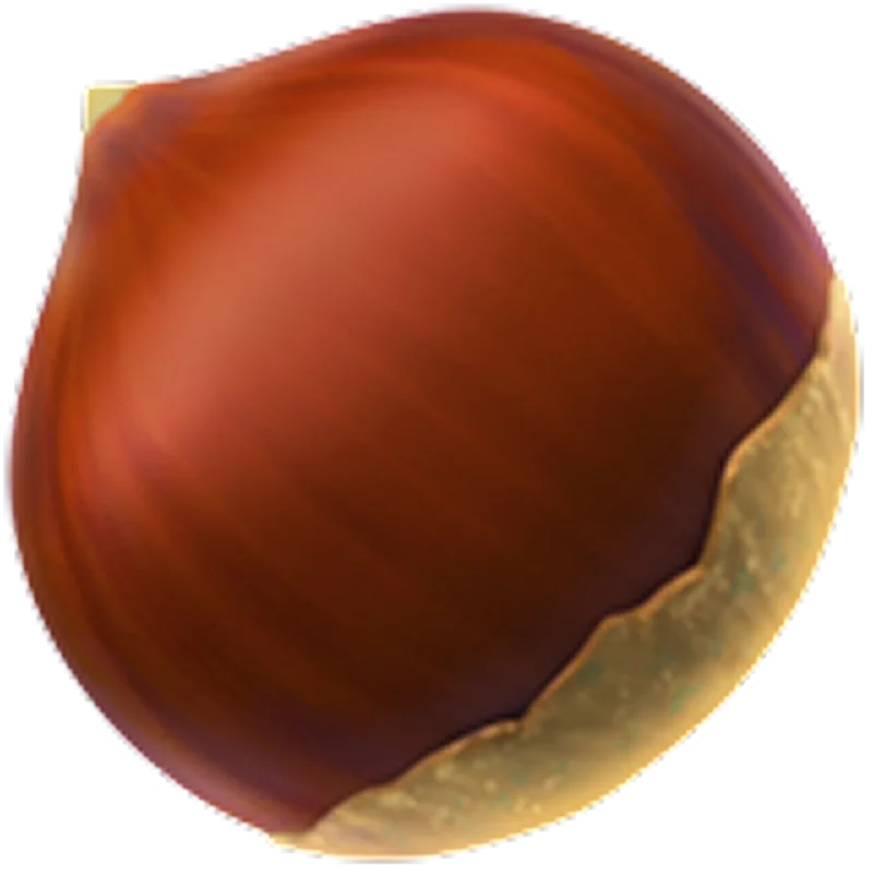Glossy Brown Nut with Golden Shell Free PNG