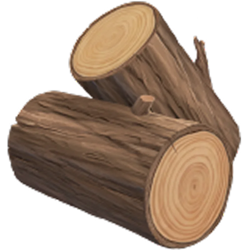 Crossed Brown Tree Logs Illustration Free PNG