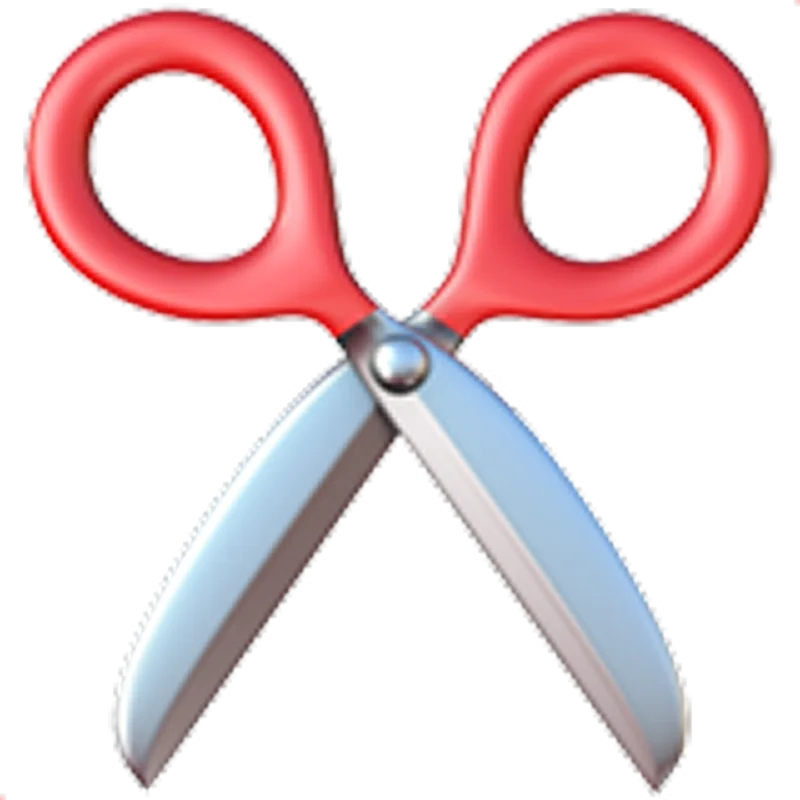 Open Red-Handled Scissors Free PNG