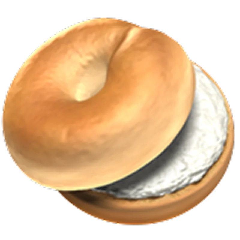 Golden Bagel with Cream Cheese | Free PNG