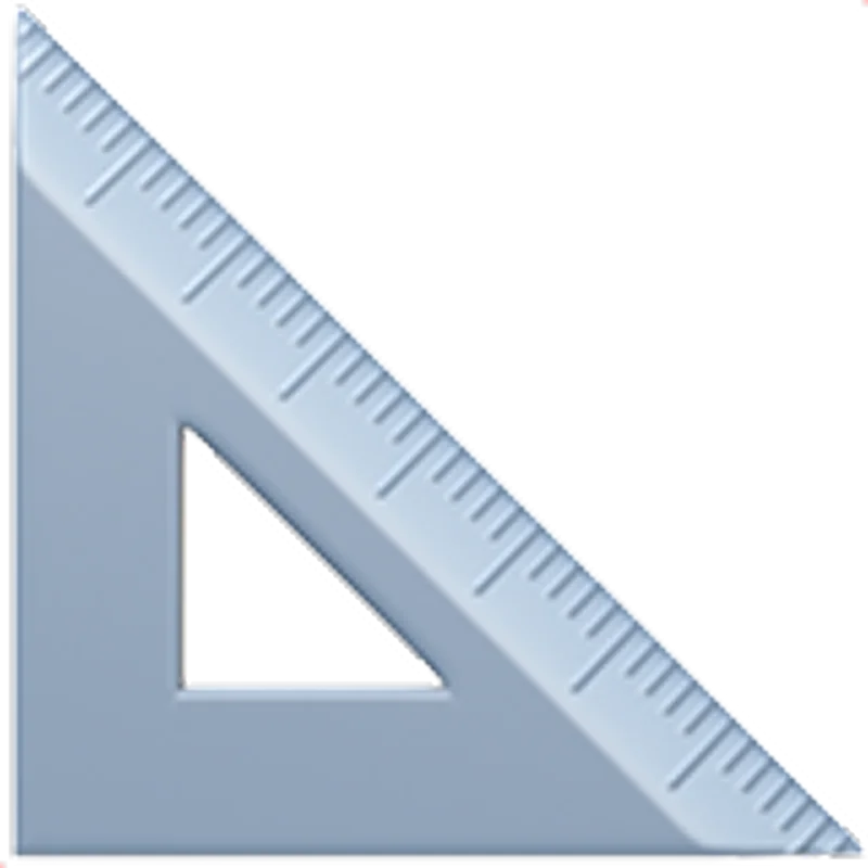 Pale Blue Set Square Ruler Free PNG