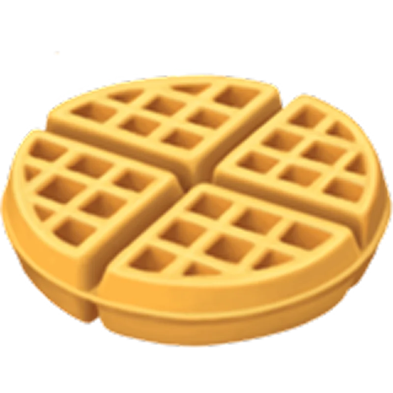 Golden Round Waffle Food Icon Free PNG