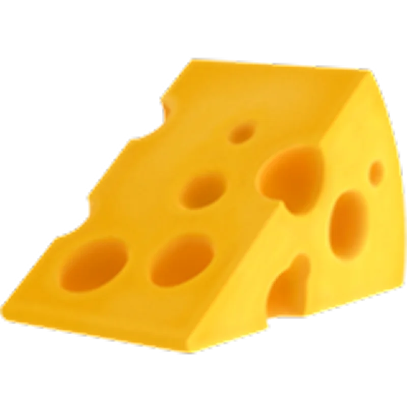 Swiss Cheese Wedge Free PNG Illustration