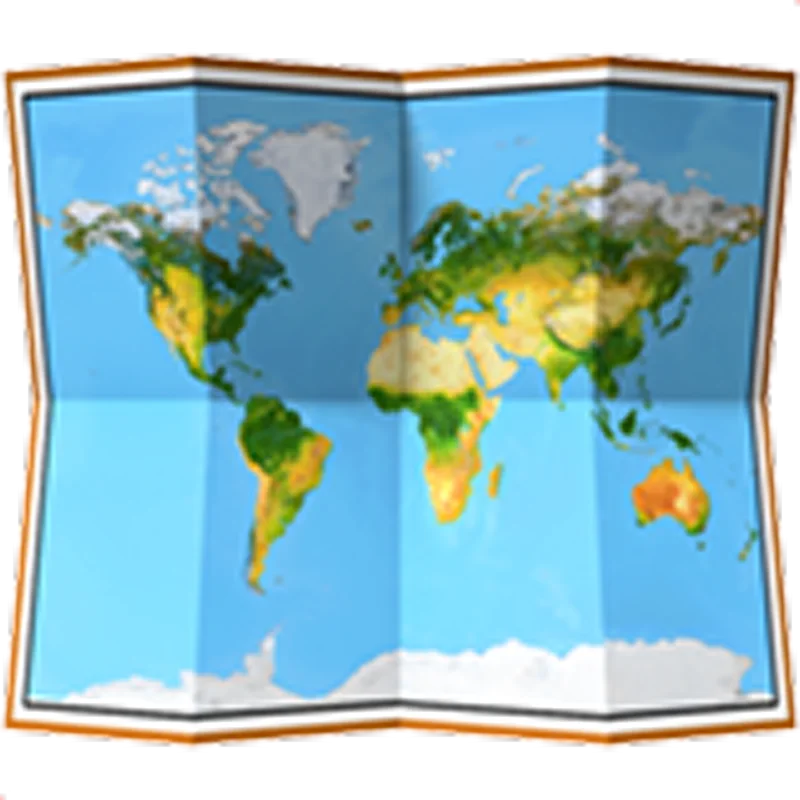 Folded World Map Illustration Free PNG