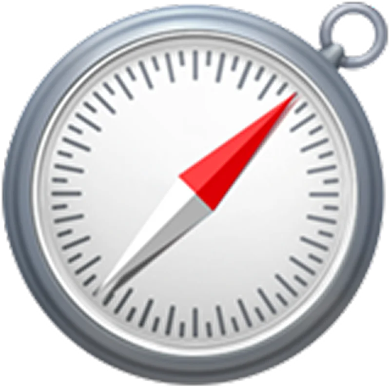 Silver Pocket Compass with Red Needle Free PNG