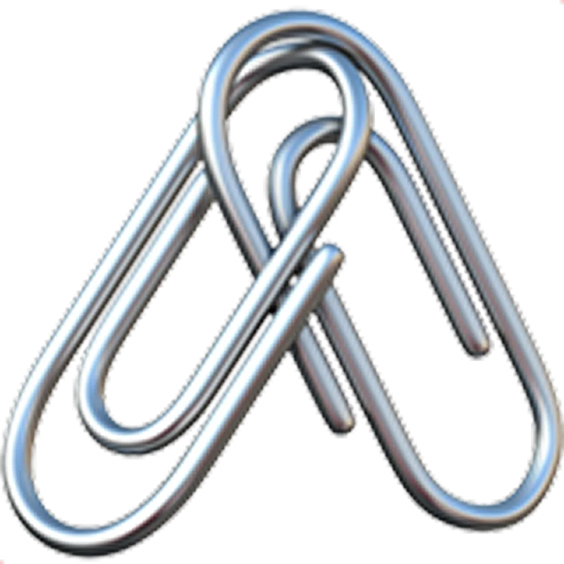 Intertwined Silver Paper Clips Free PNG