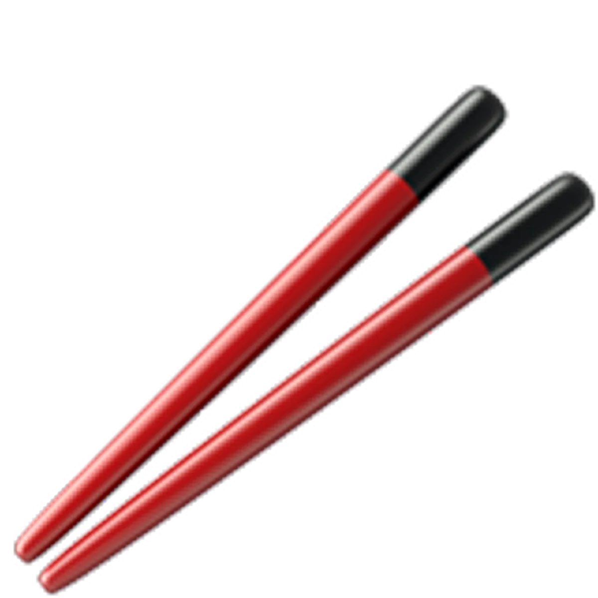 Pair of Red Chopsticks with Black Ends Free PNG