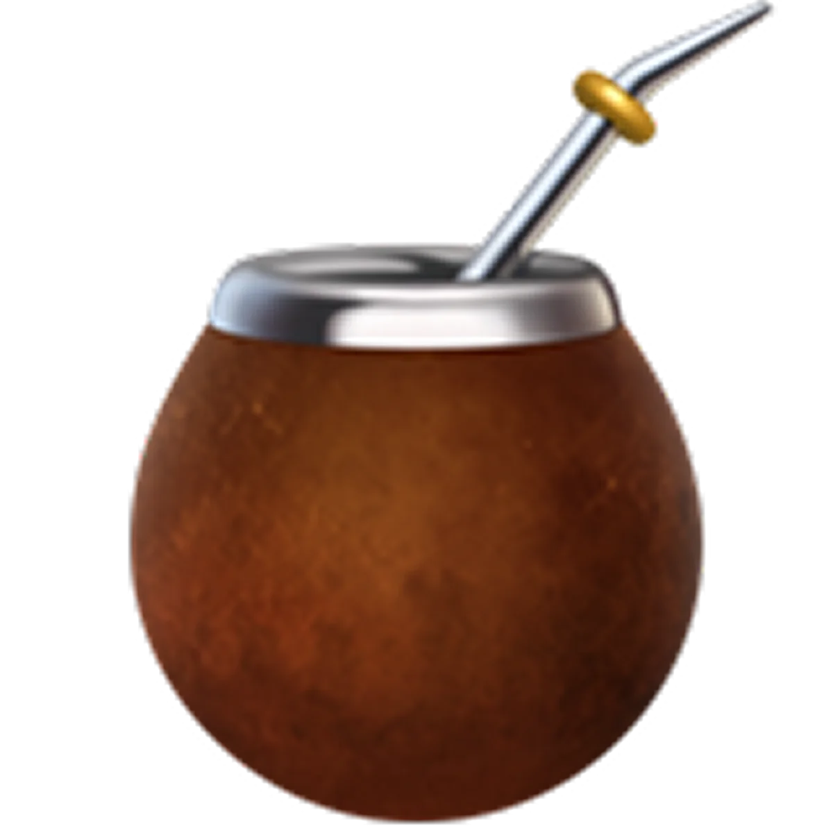 Free PNG of a Brown Mate Gourd with Metal Bombilla