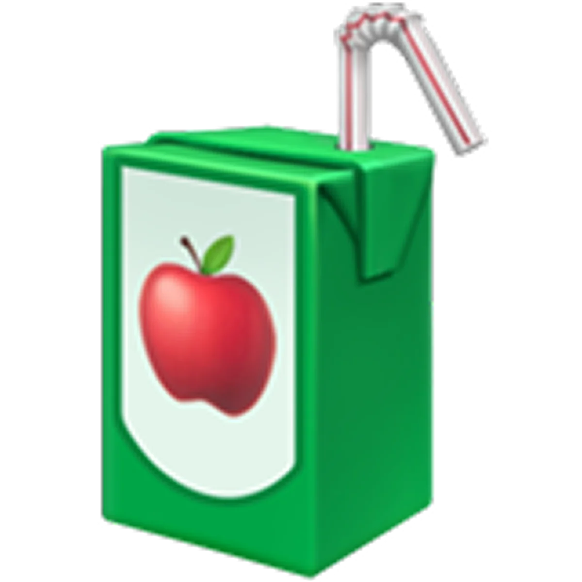 Green Apple Juice Carton with Straw Free PNG