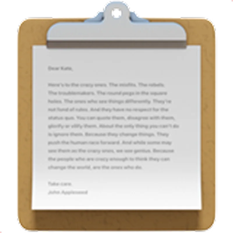 Wooden Clipboard with Typed Letter – Free PNG