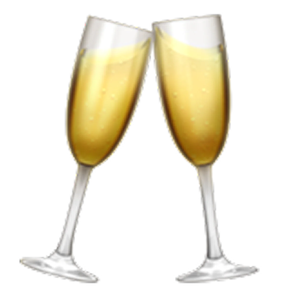 Clinking Champagne Flutes with Golden Sparkling Wine Free PNG