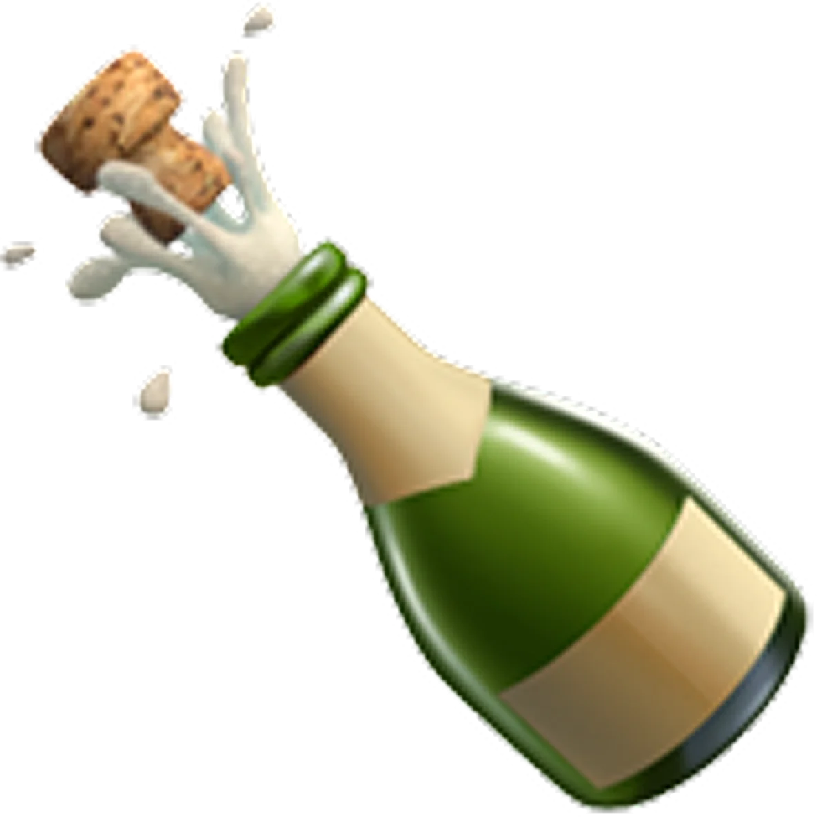 Popping Green Champagne Bottle Free PNG