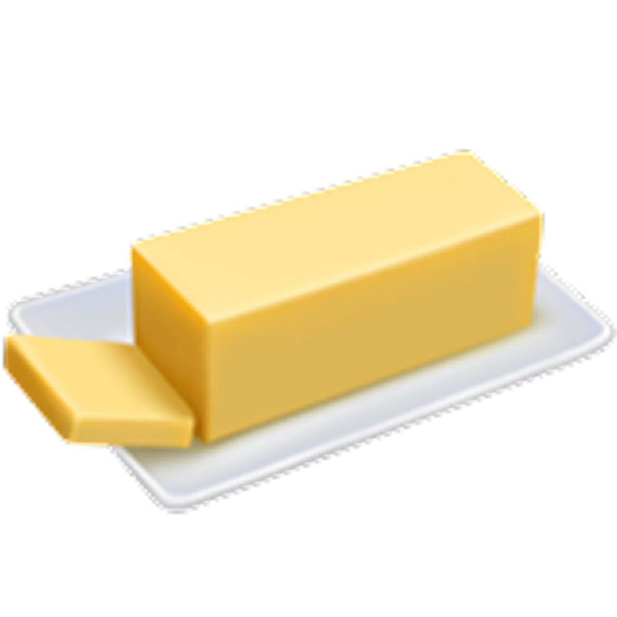 Golden Butter Block and Slice on a Dish Free PNG
